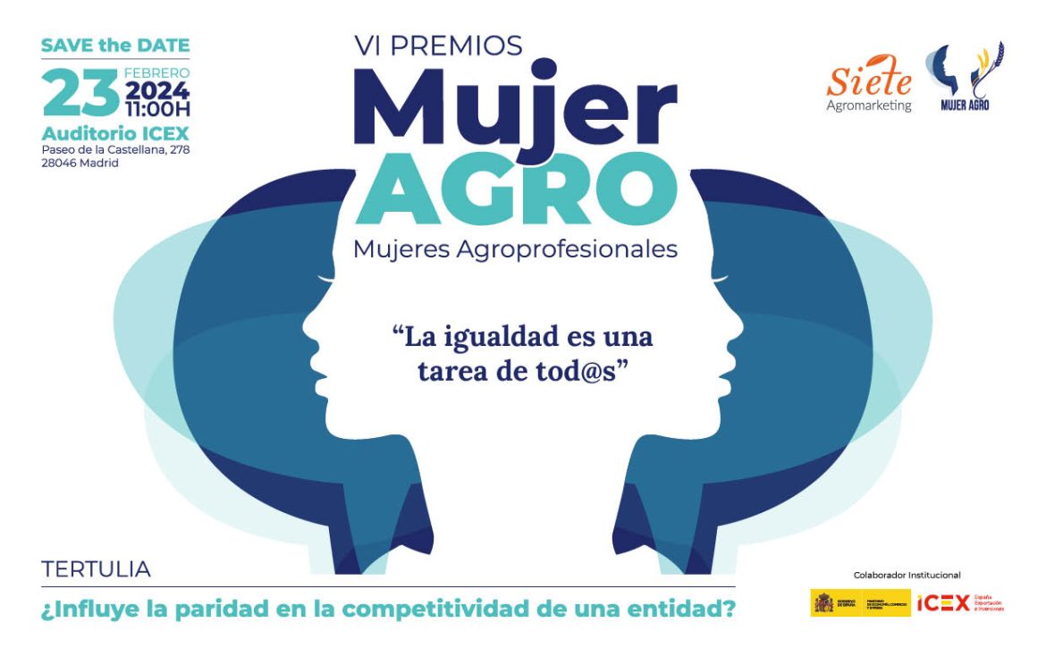 Cartel Principal de los VI Premios MujerAGRO. paridad